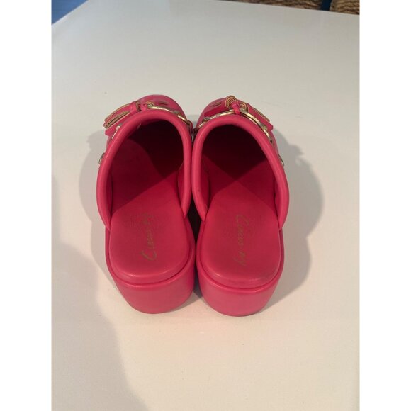 Sam Edelman Jinger Pink Platform Clogs With Gold Tassel Detail - Picture 4 of 8